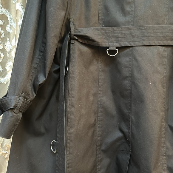 Burberry Black Double Breasted Hooded Trench Coat Size 10 - Picture 12 of 16
